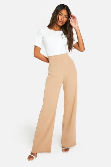 Contrast Wide Leg Jumpsuit sand