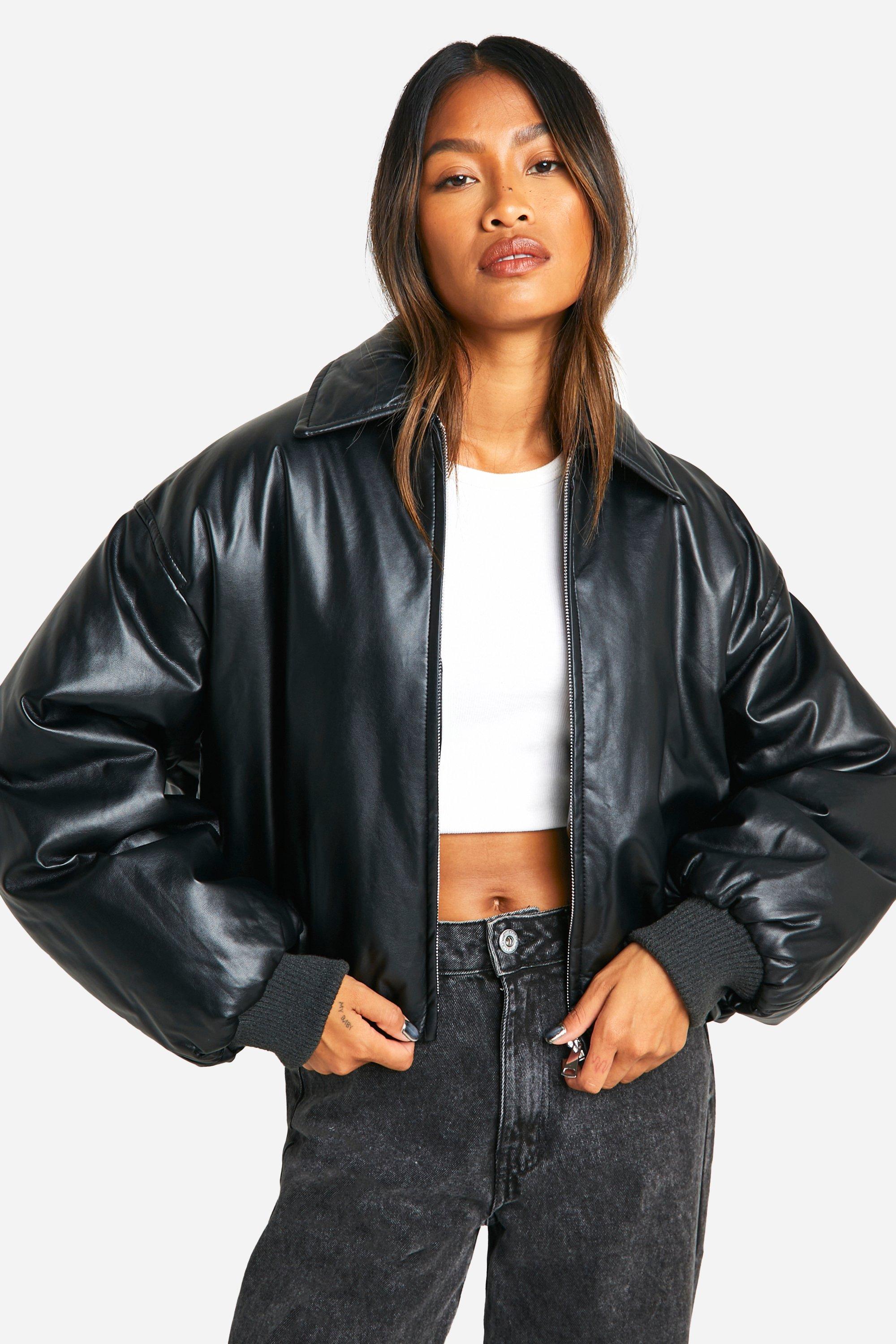 Boohoo black bomber jacket best sale