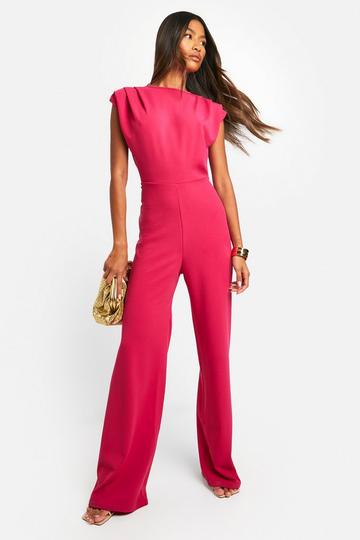 Ruched Detail Wide Leg Jumpsuit pink