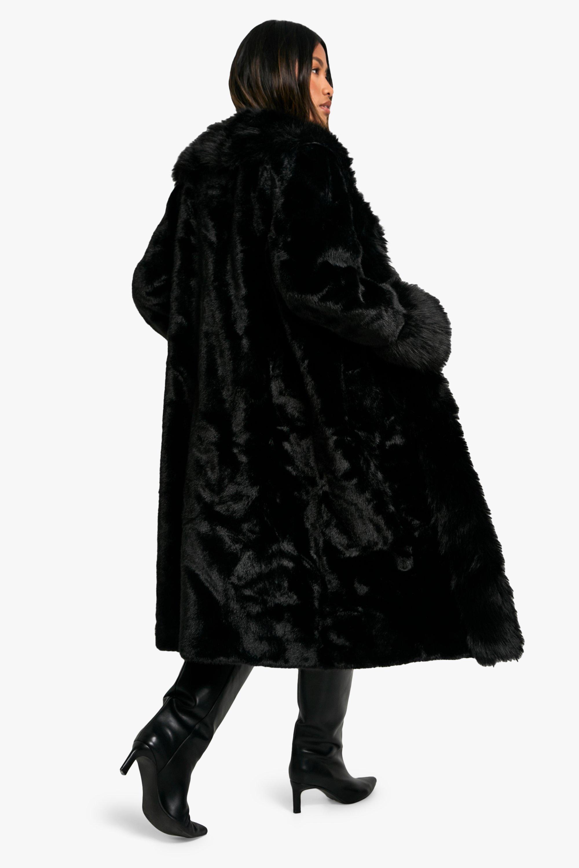 Faux Fur Bonded Midi Coat | boohoo USA