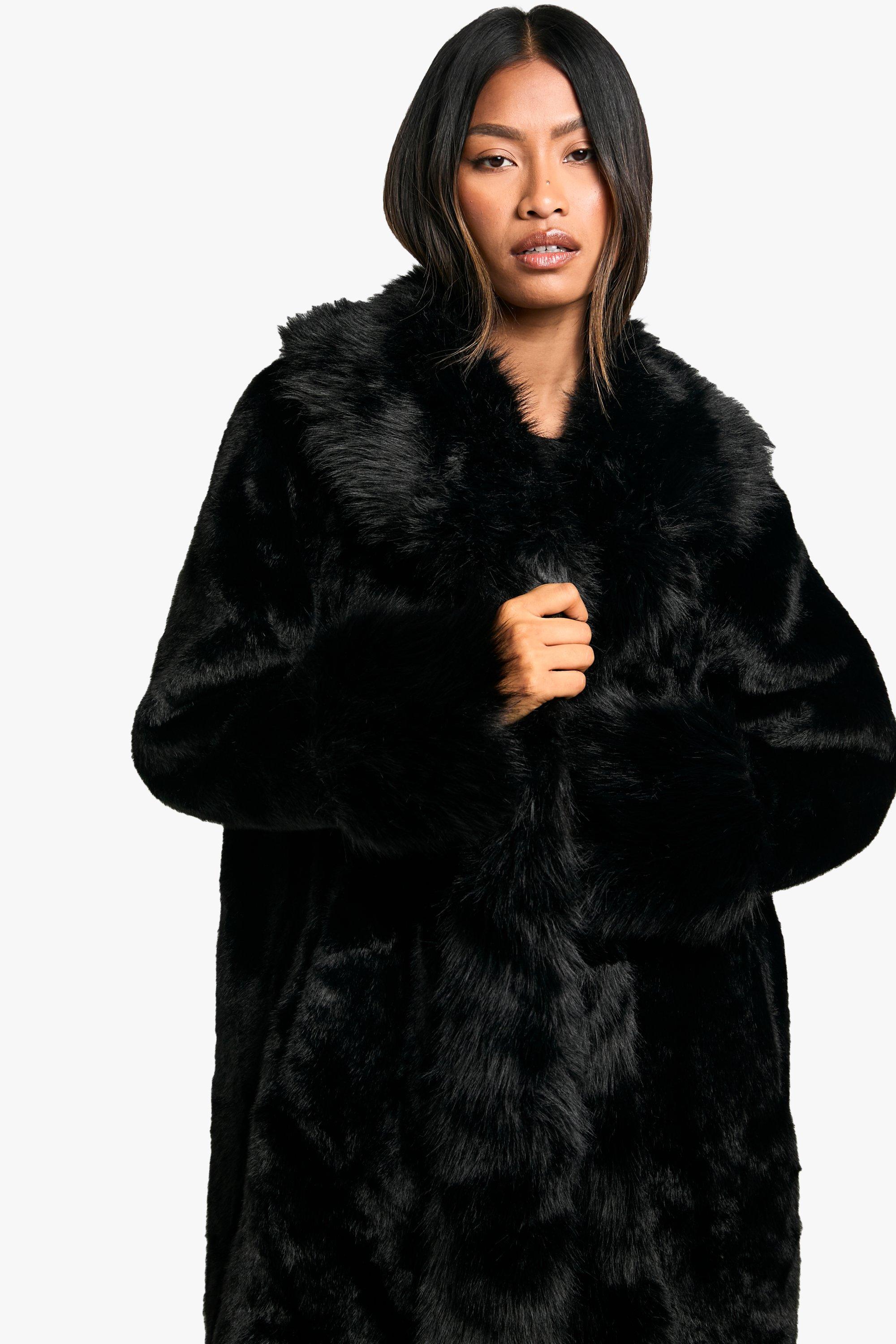 Faux Fur Bonded Midi Coat