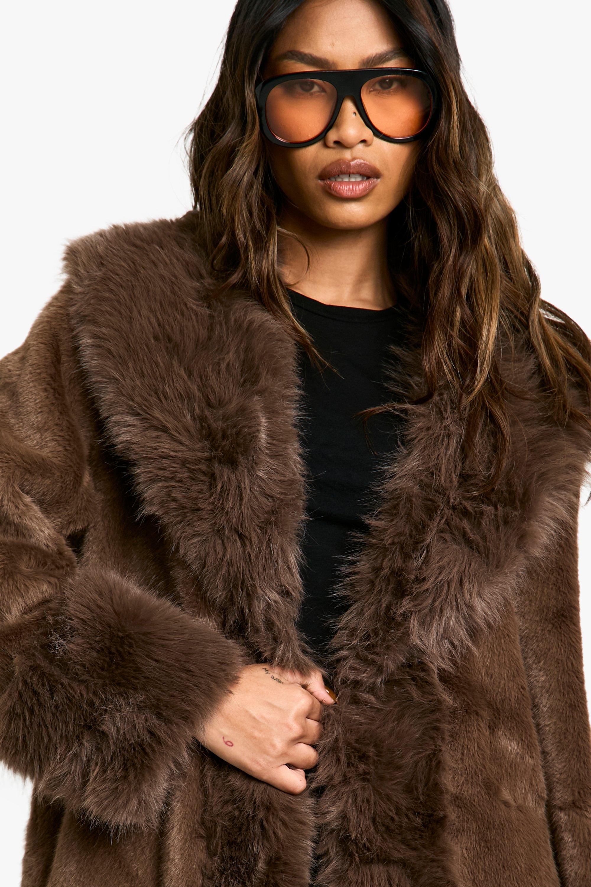 Premium Faux Fur Bonded Midaxi Coat | boohoo CA