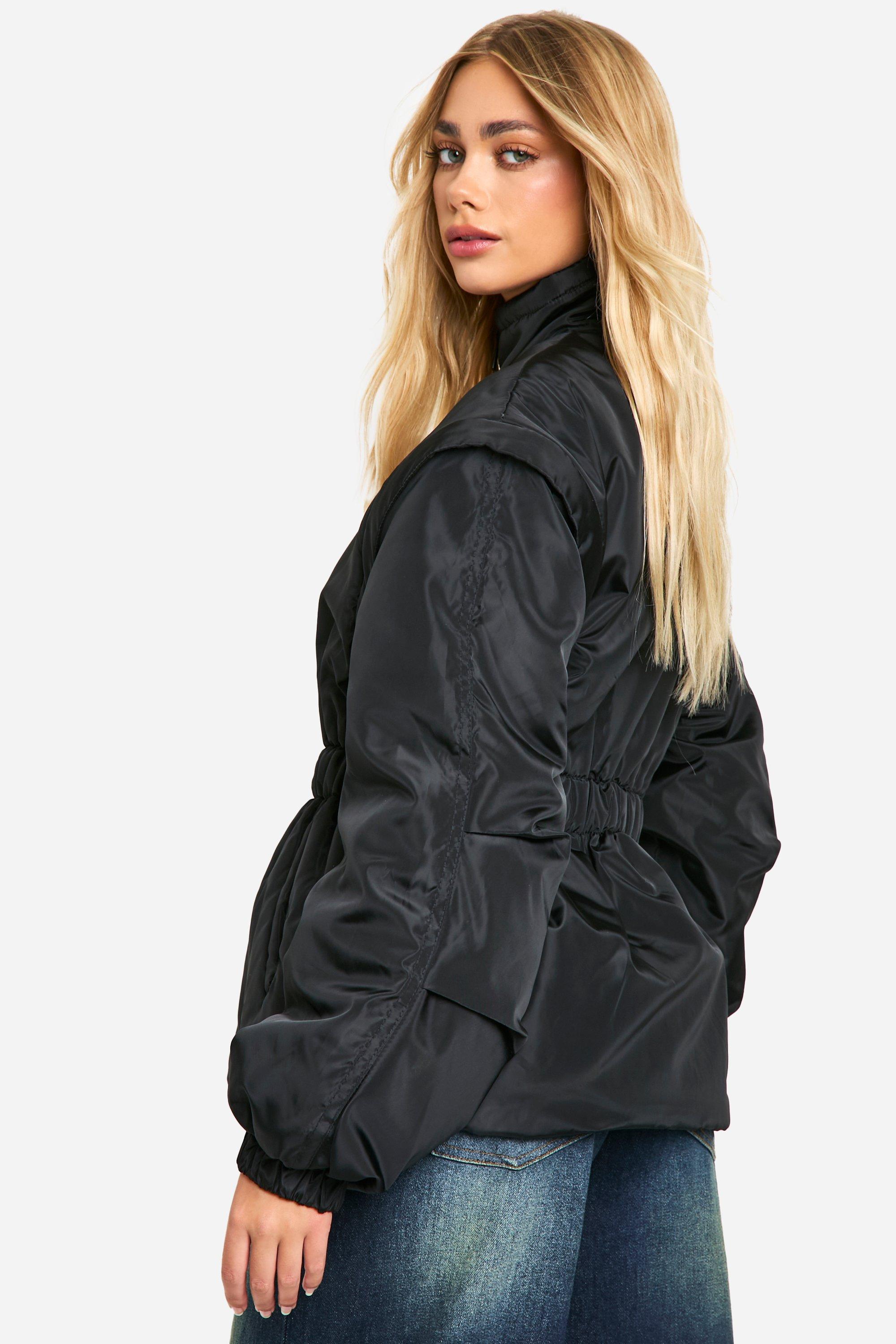 Cinched Waist Puffer Jacket | boohoo USA Cinched Waist Puffer Jacket | boohoo USA