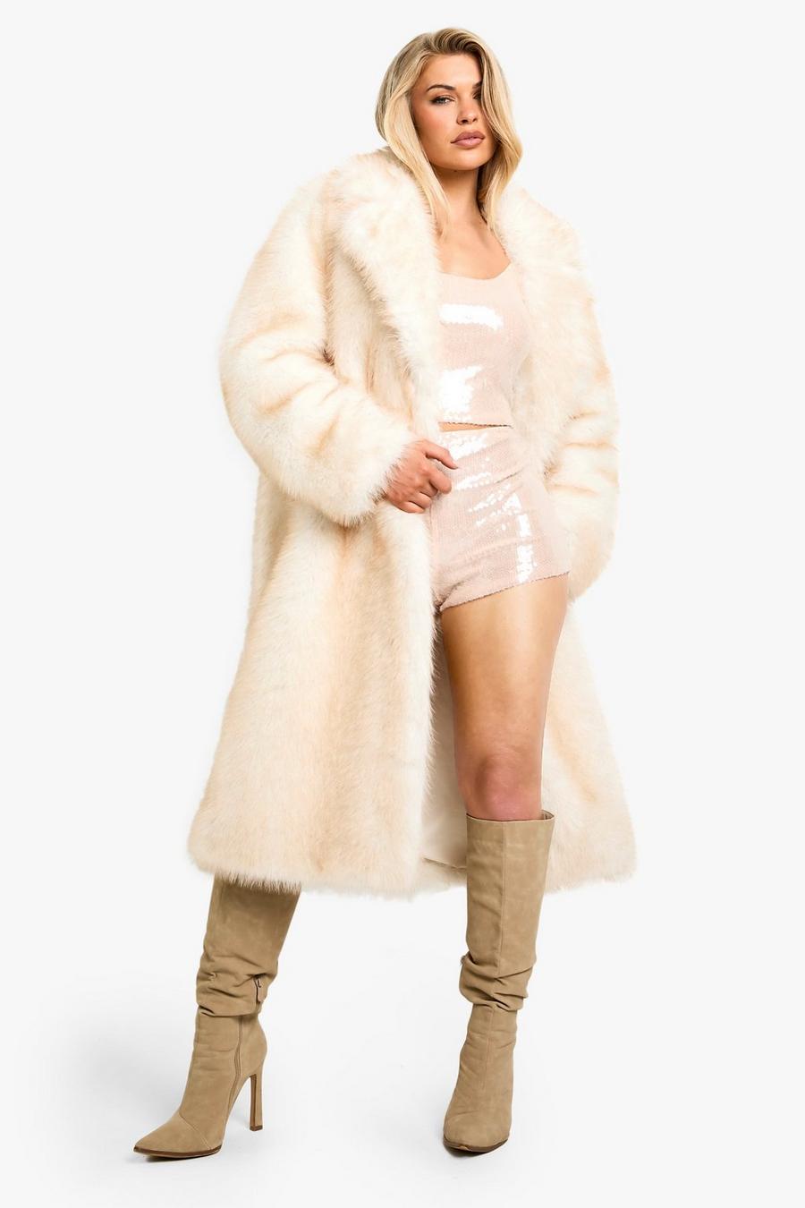 Luxe Two Tone Faux Fur Coat | boohoo Luxe Two Tone Faux Fur Coat | boohoo