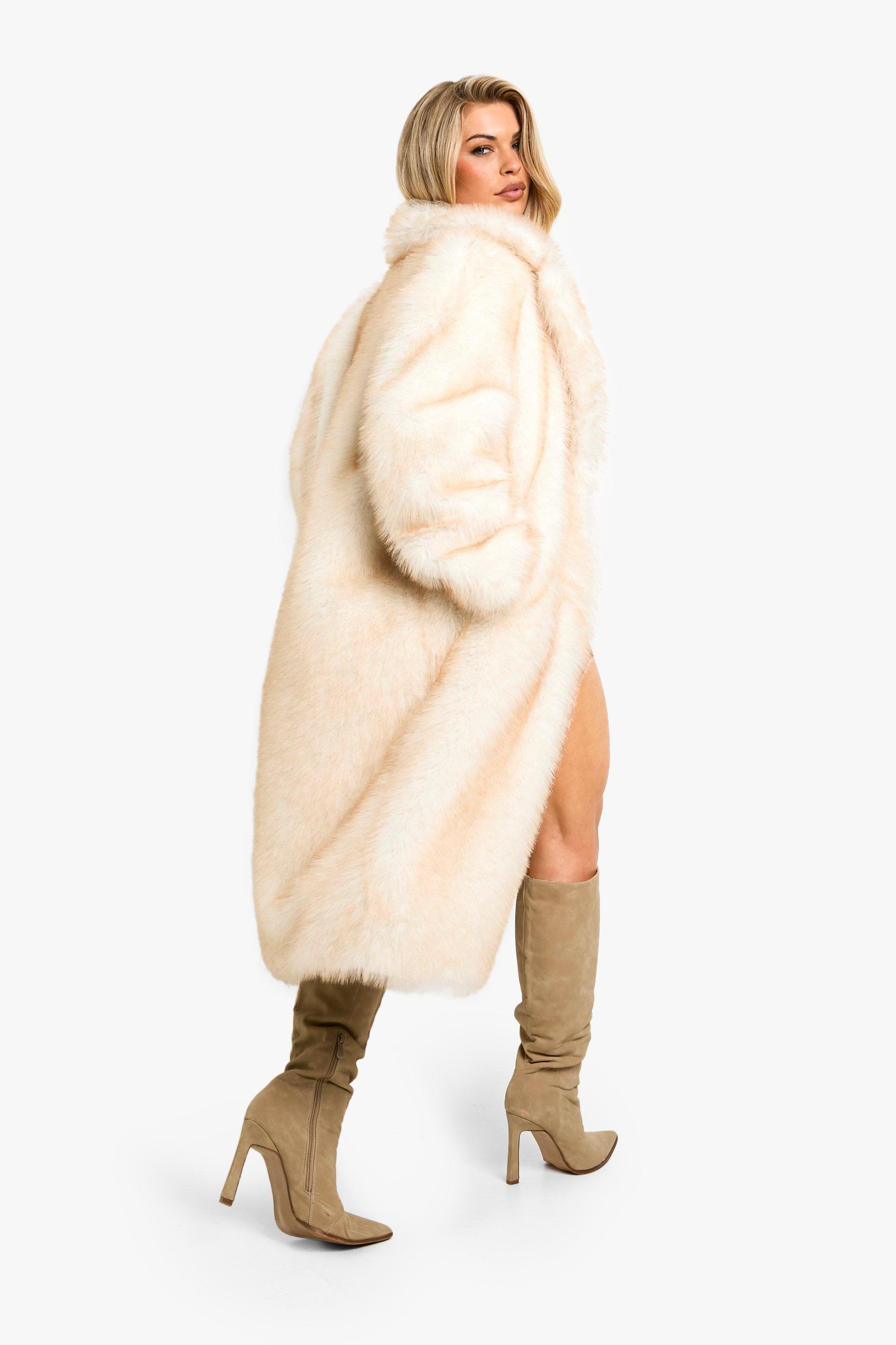 Luxe Two Tone Faux Fur Coat boohoo UK