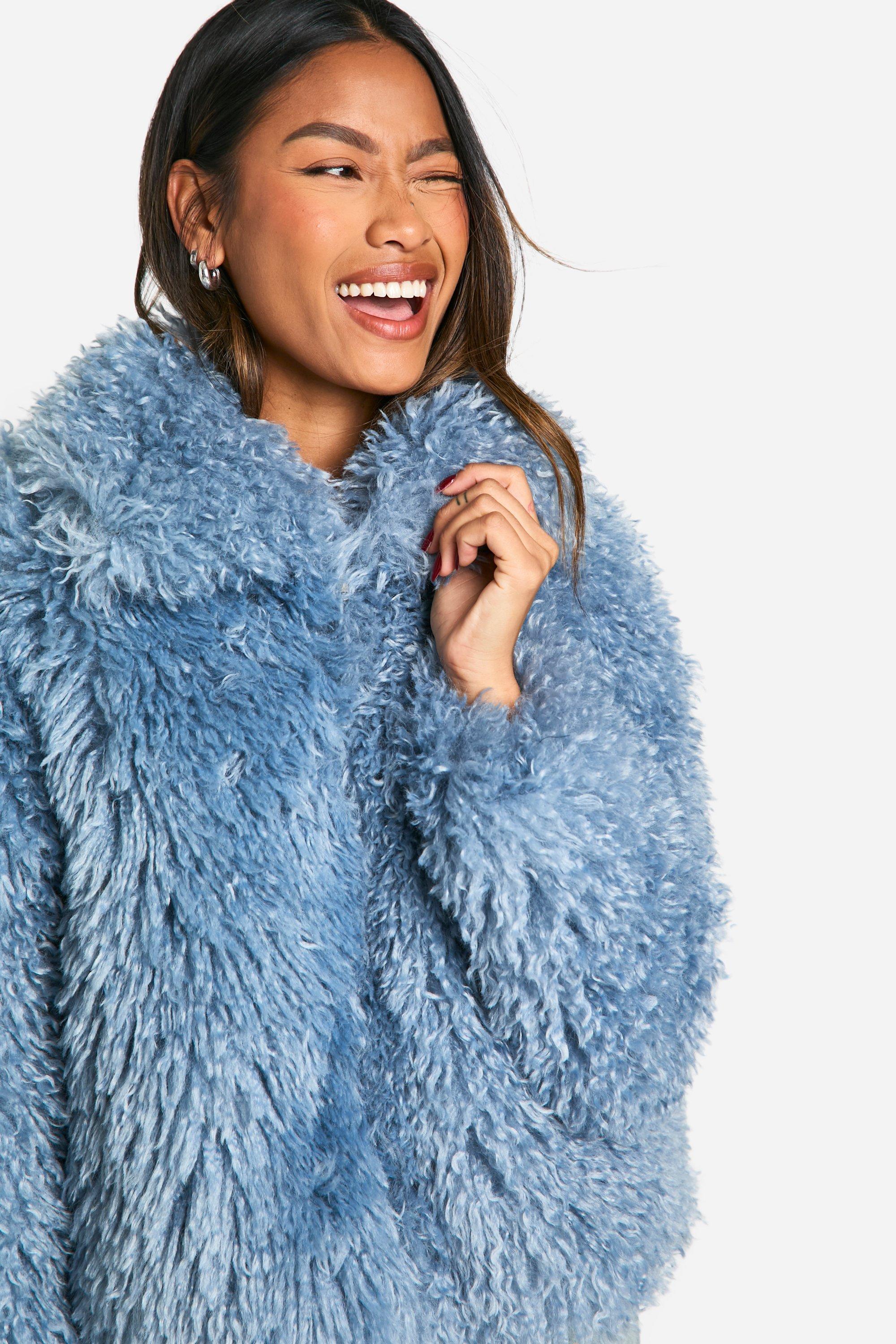 Shaggy Faux Fur Coat boohoo IE