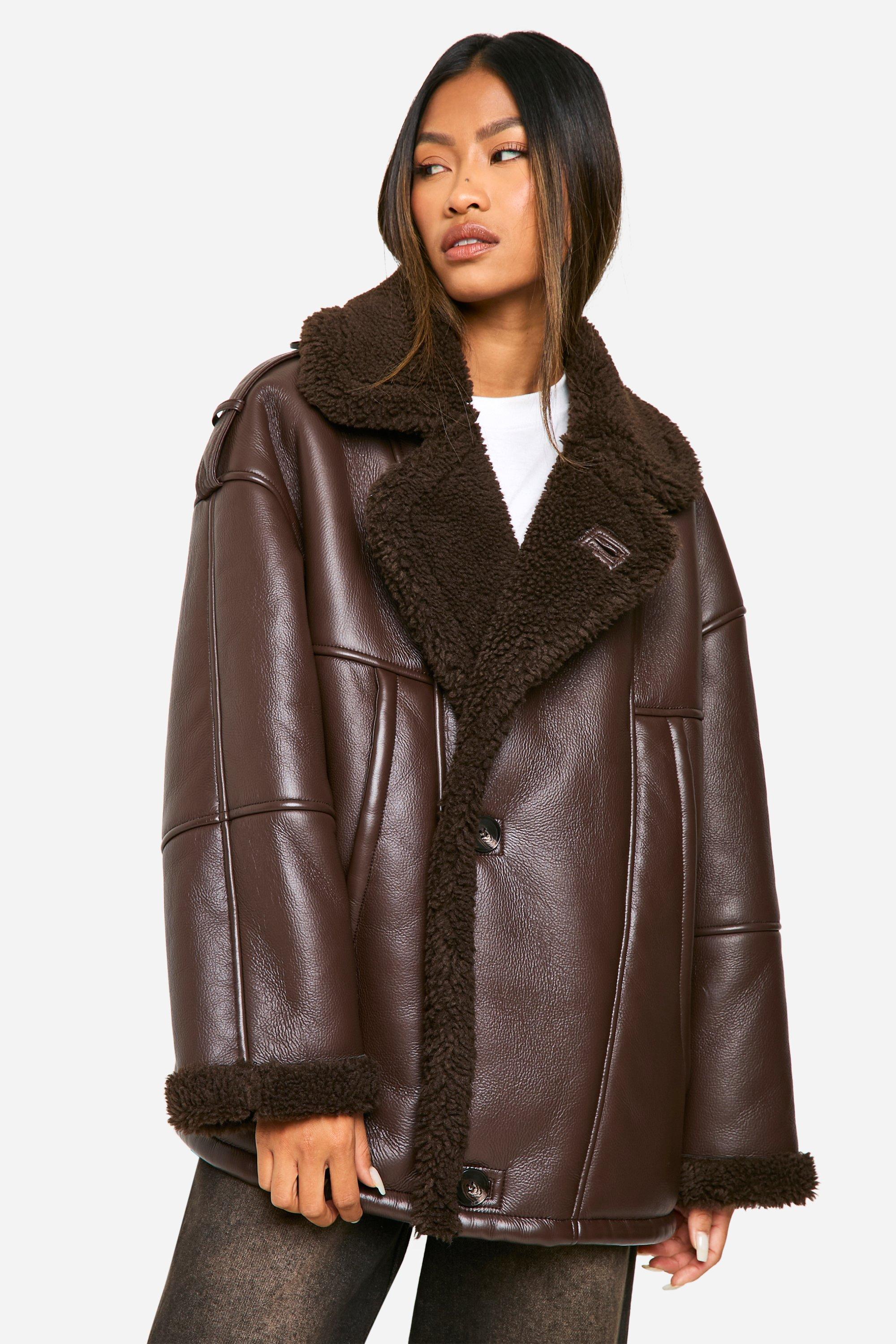Whistles faux shearling biker jacket sales