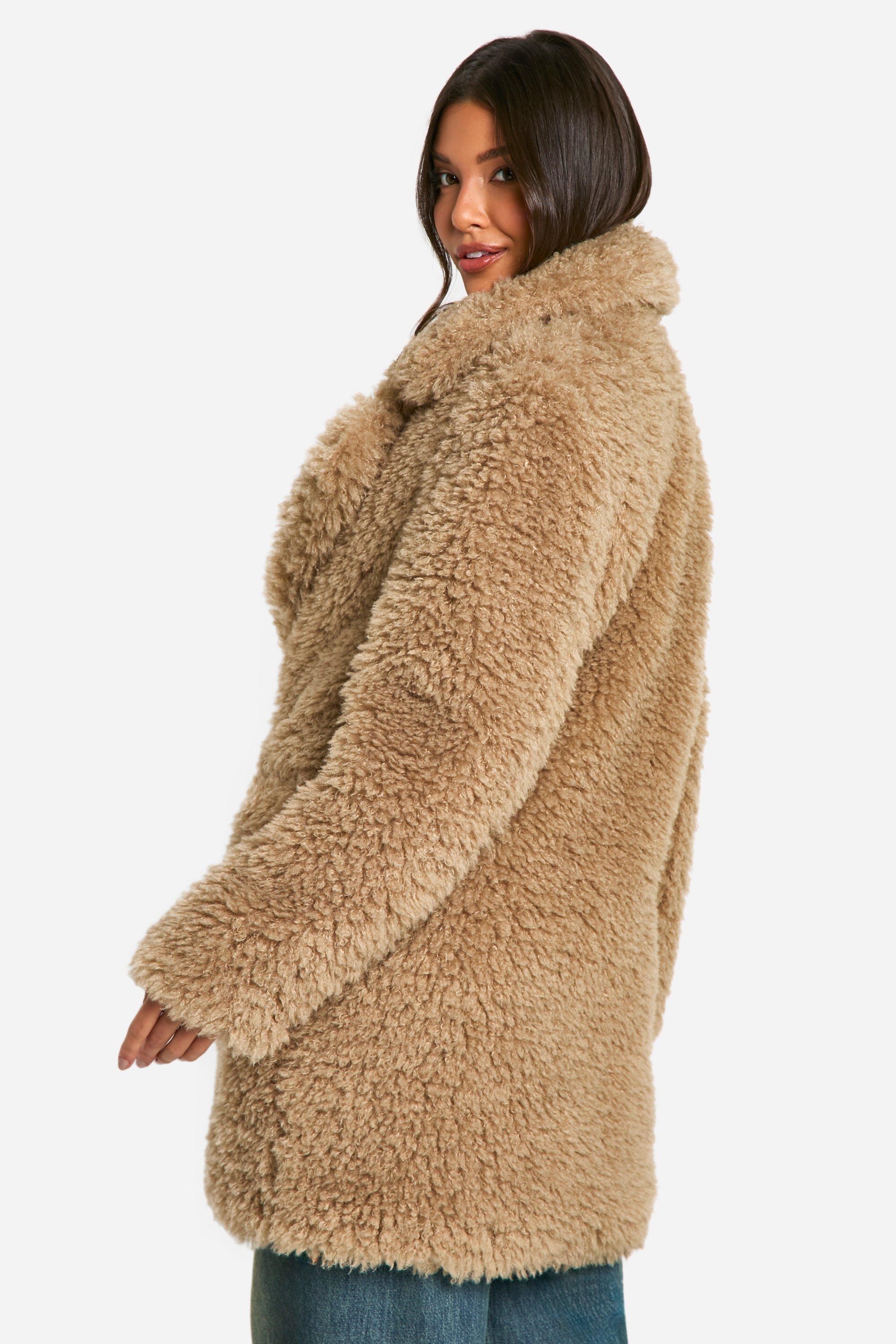 Teddy coat boohoo clearance