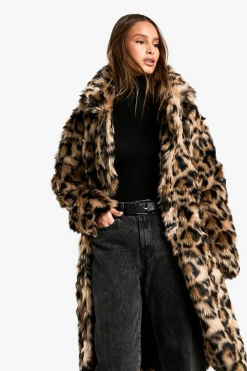 Premium Leopard Faux Fur Coat leopard