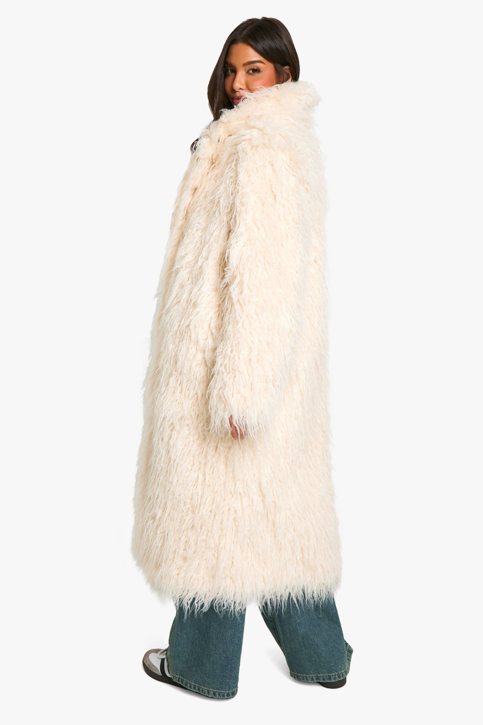 Faux Mongolian Fur Maxi Coat | boohoo