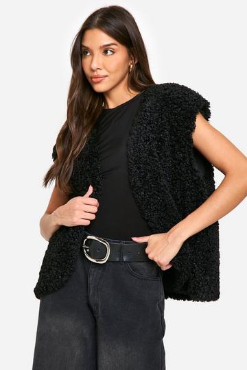 Black Teddy Faux Fur Gilet