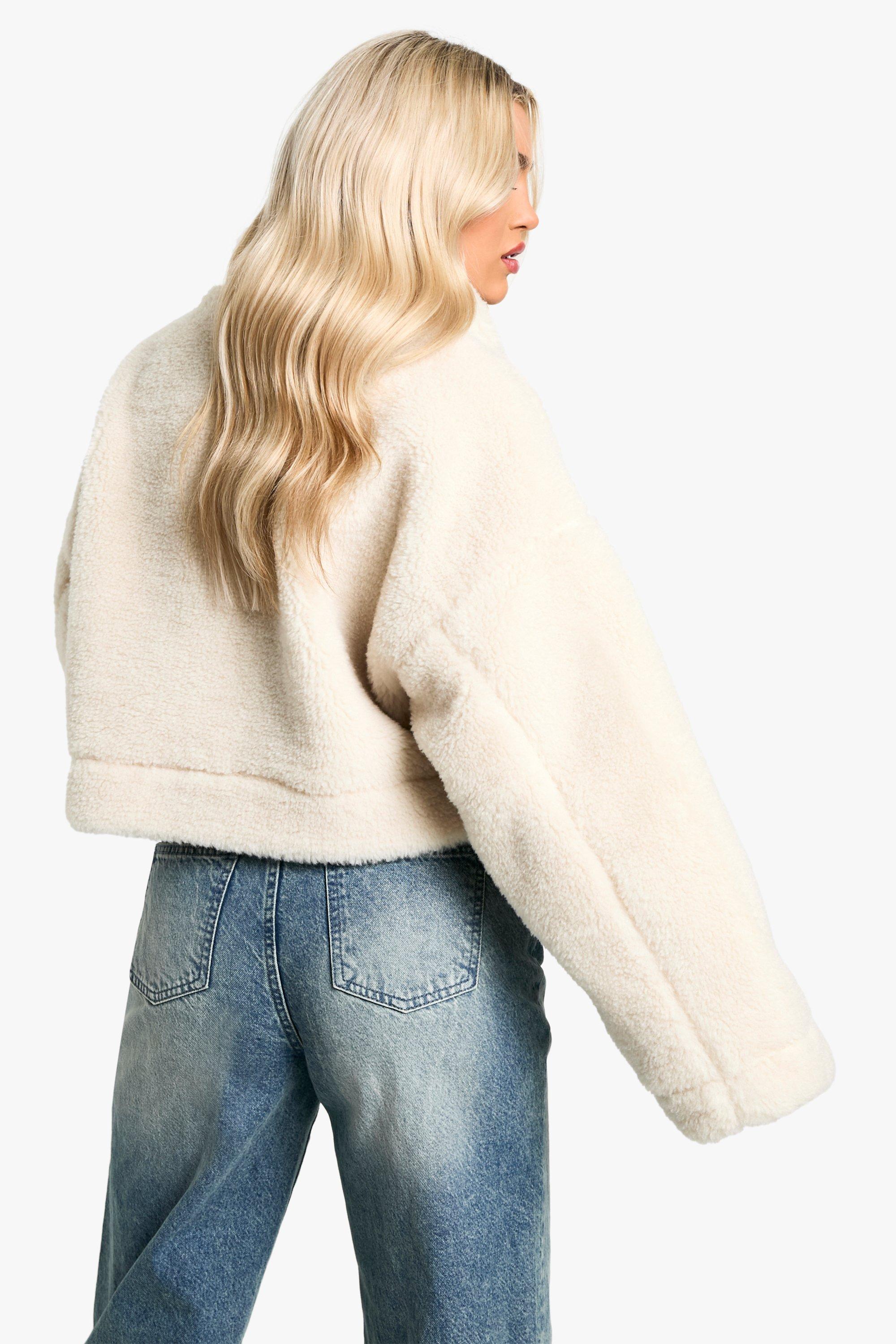 Teddy faux fur trucker discount