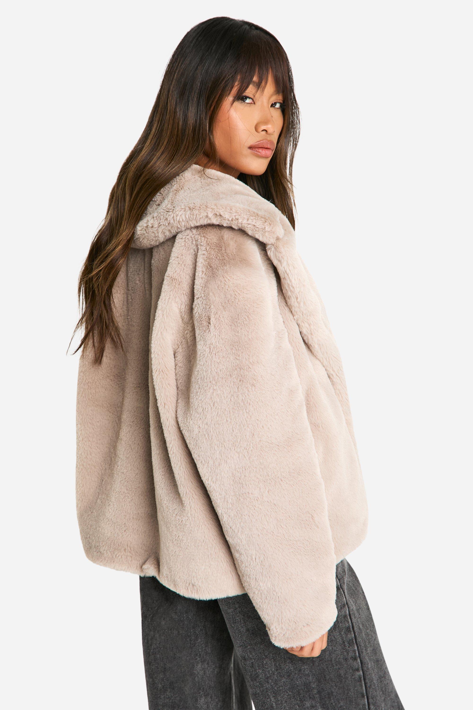 Mid Length Faux Fur Jacket boohoo