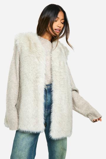 Faux Fur Vintage Bodywarmer cream