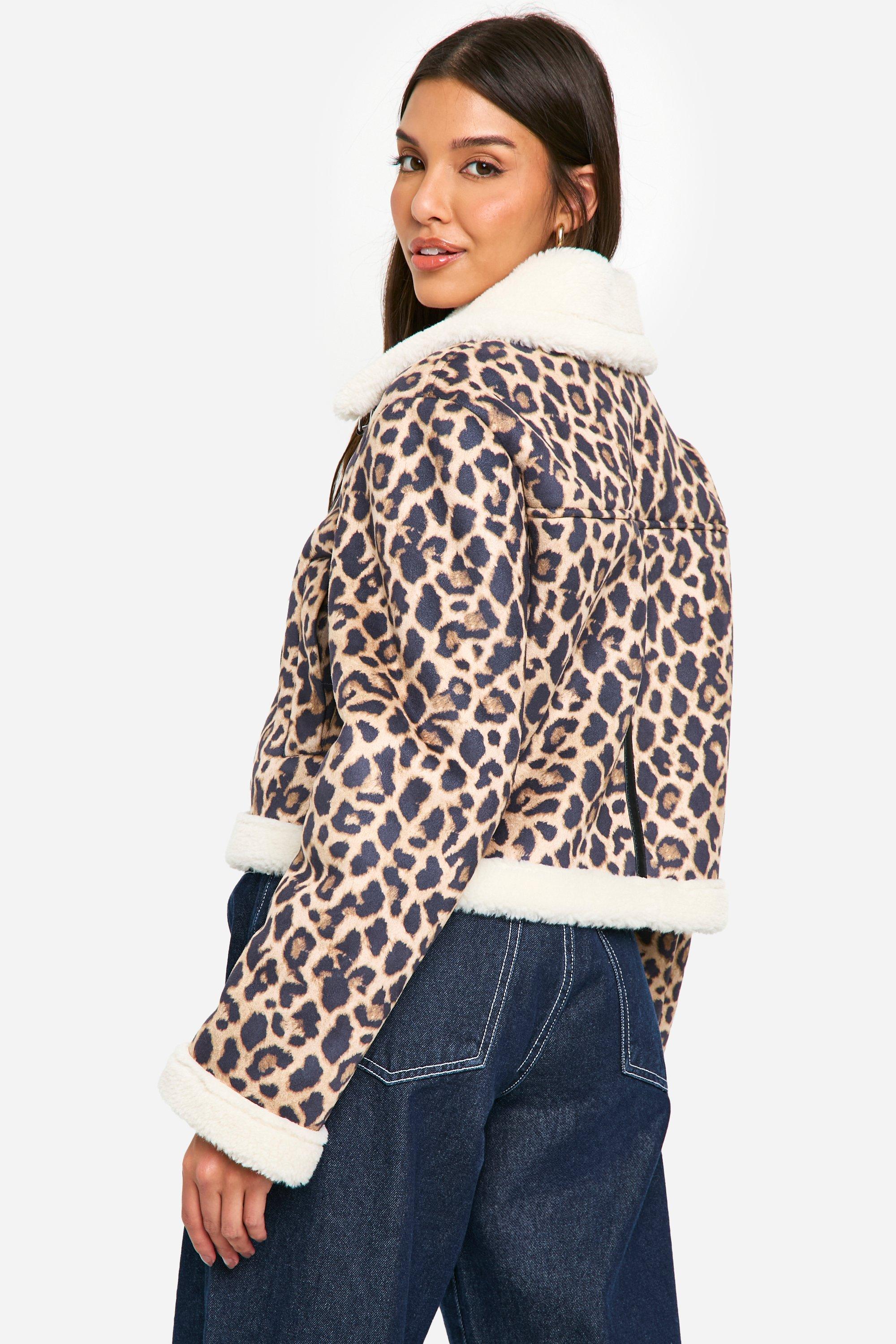 Leopard aviator jacket hot sale