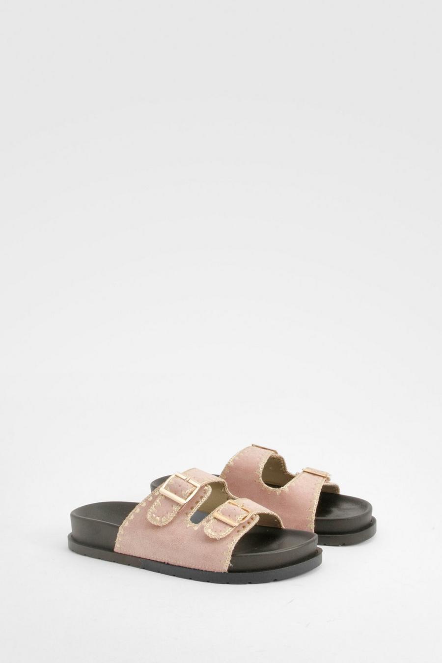 Sandalias con plantilla moldeada y costuras en contraste, Light pink image number 1