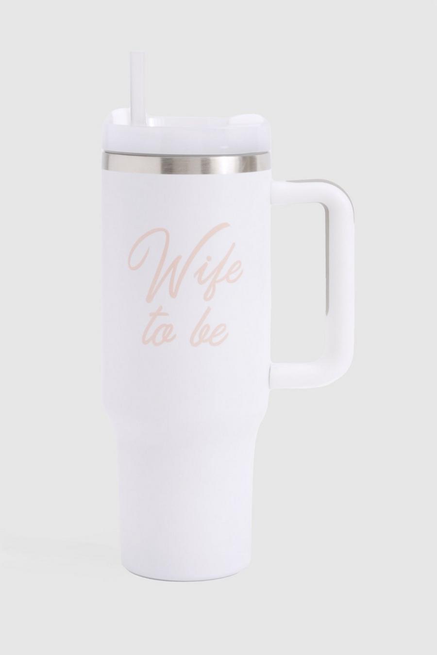 White Wife To Be Stainless Steel Large Travel Cup image number 1