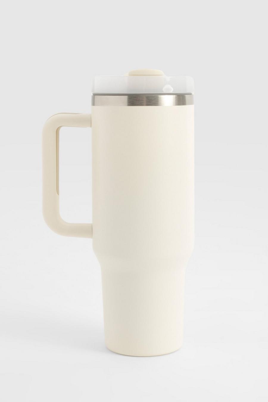 Cream Stainless Steel Large Travel Cup