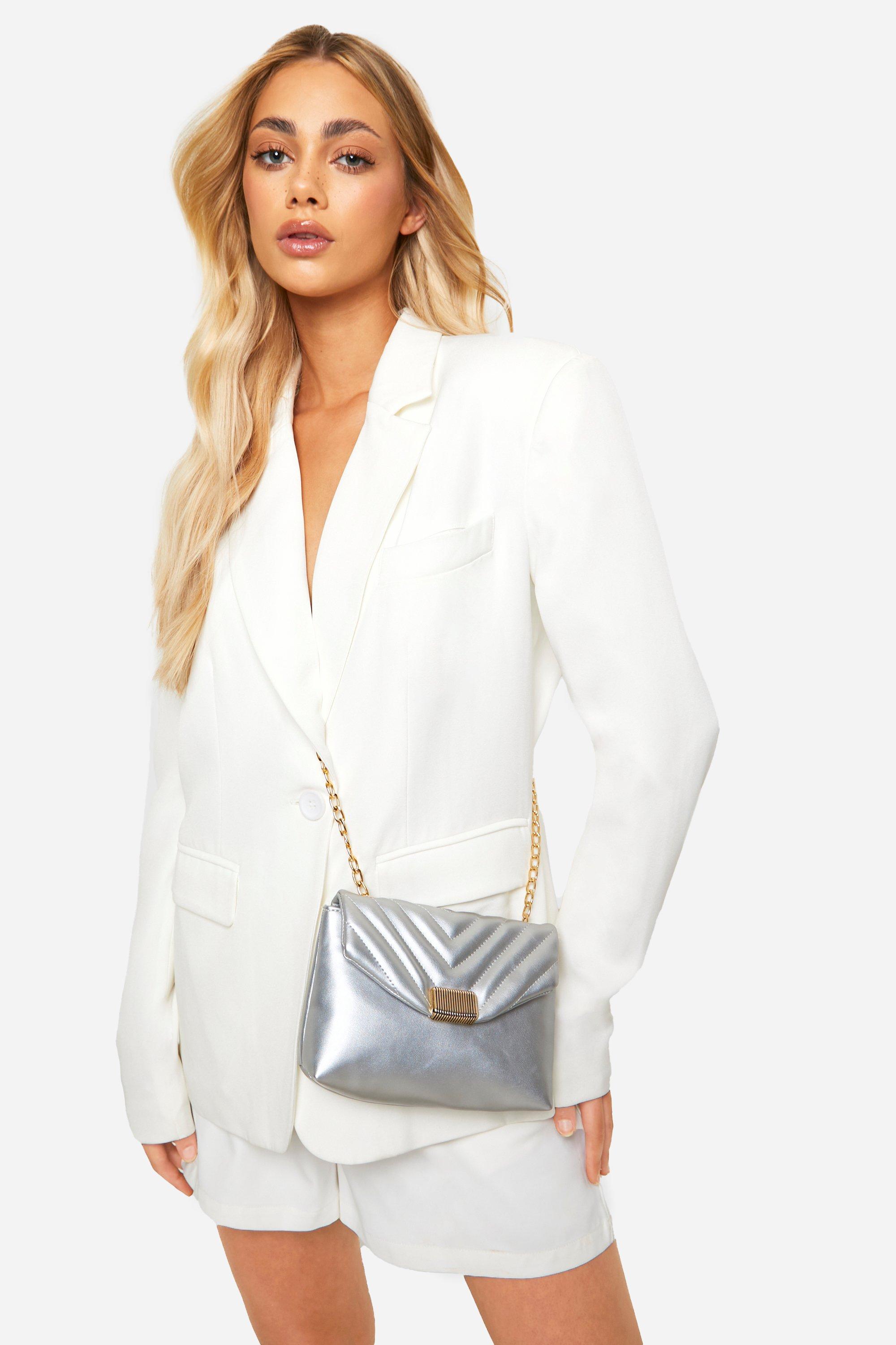 Silver quilted bag sale