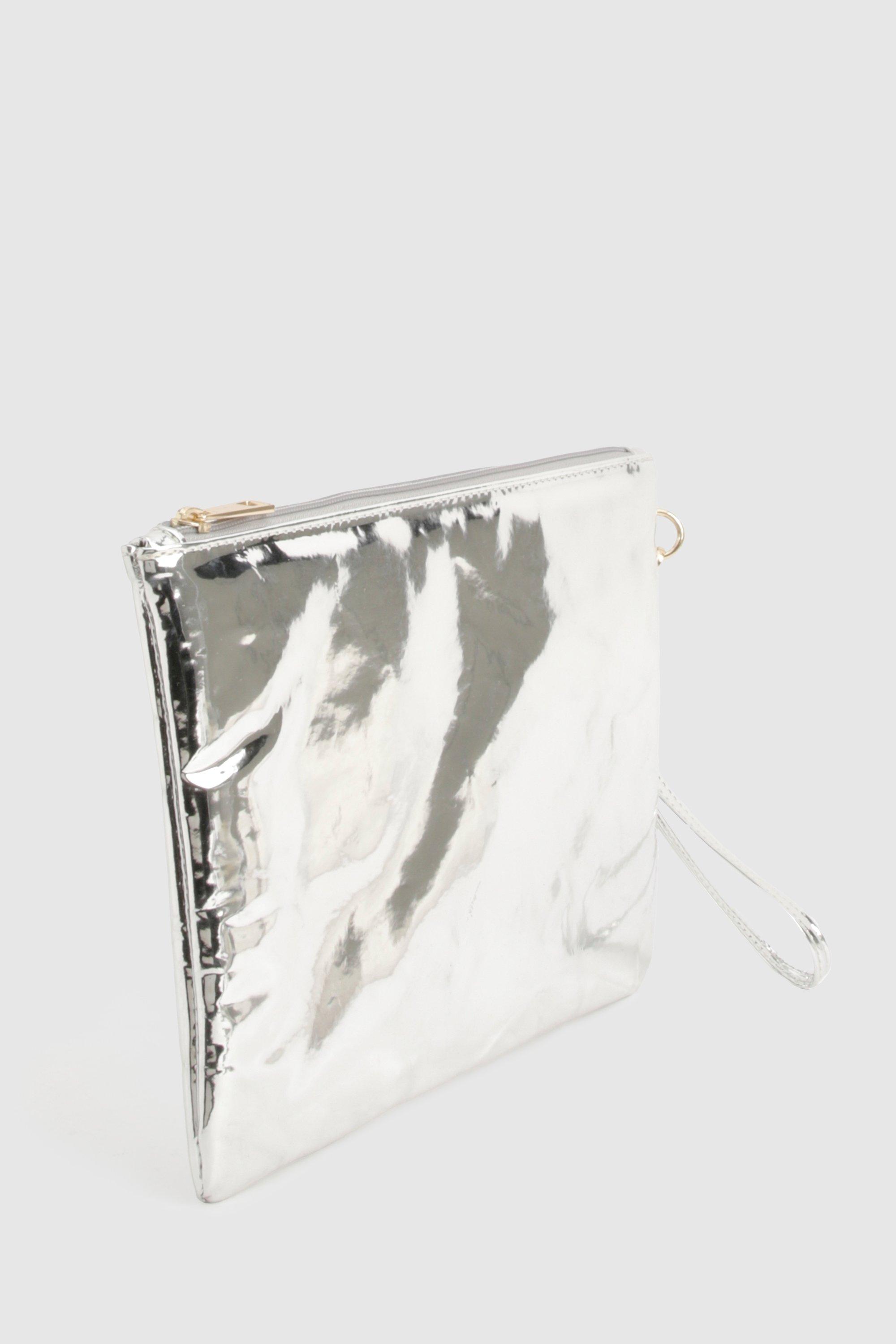 Silver clutch bag nz online