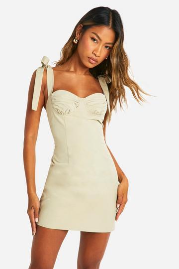 Ruched Cup Mini Dress stone