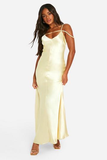 Strappy Column Maxi Dress lemon