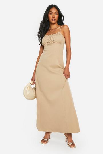 Ruched Maxi Dress stone