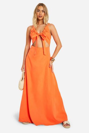 Maxi Jurk Met Uitsnijding orange