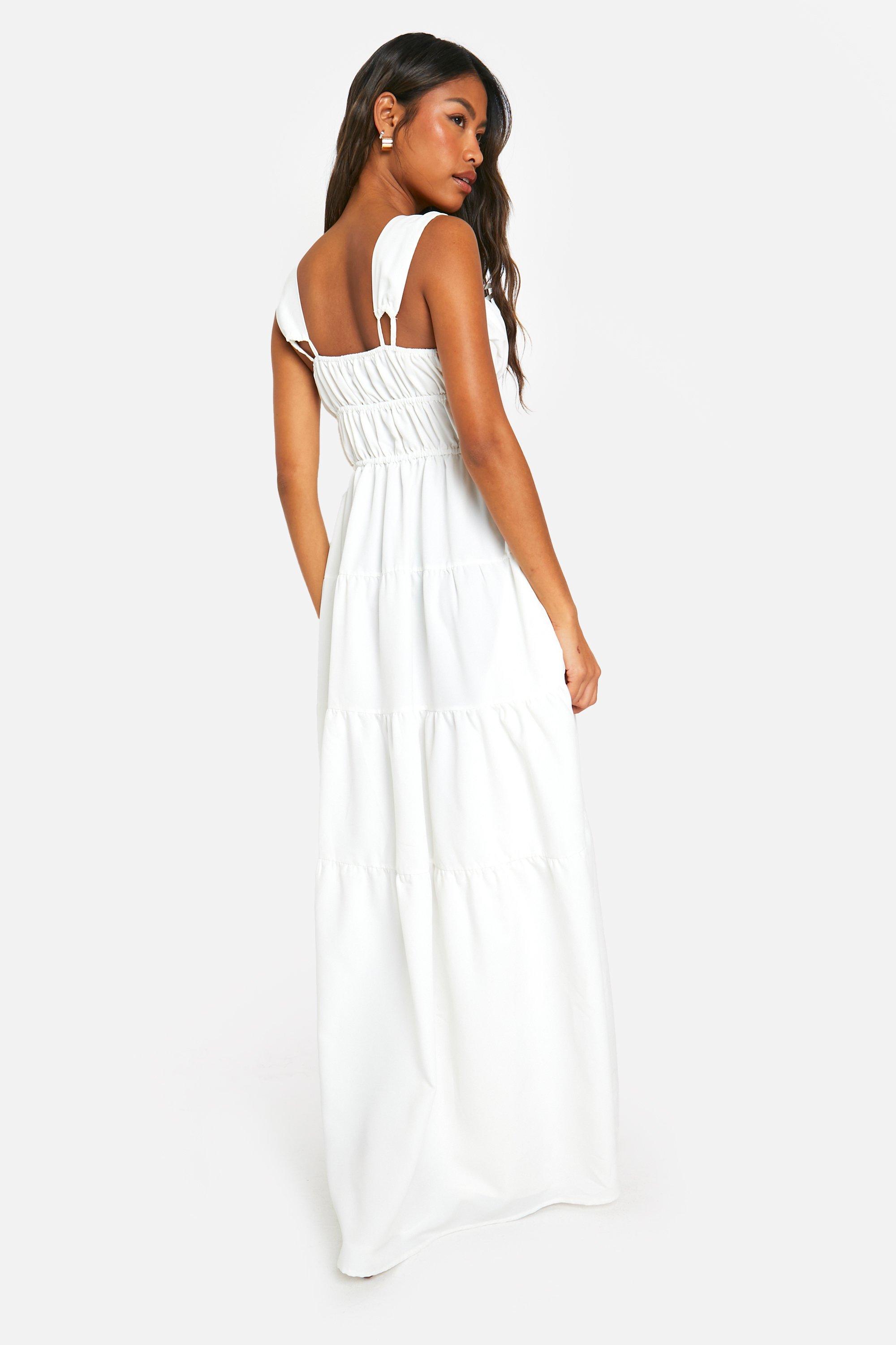 Shirred Tiered Maxi Dress