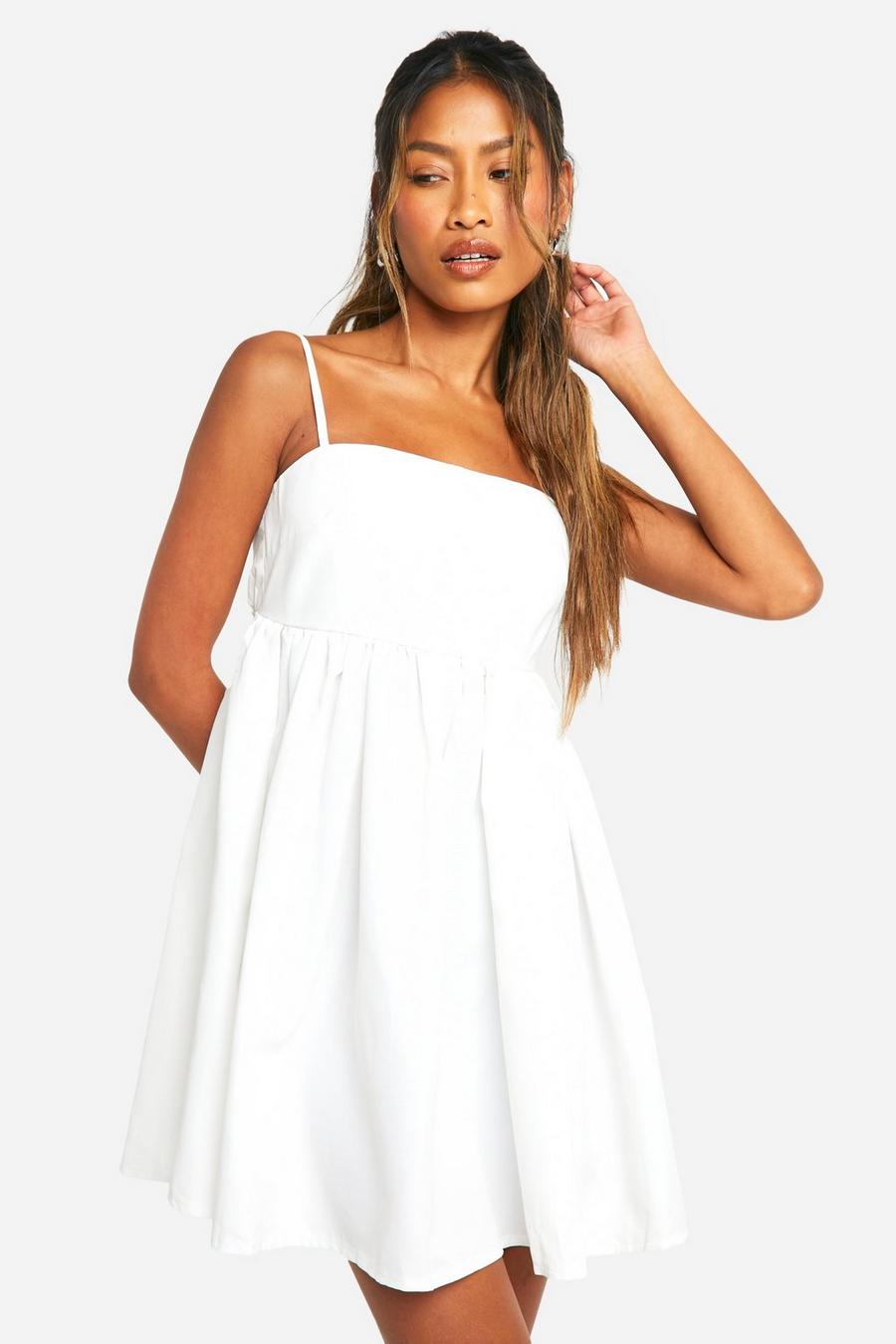 White Strappy Open Back Mini Dress 