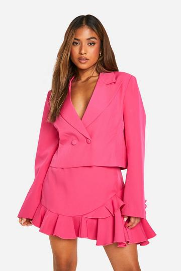 Petite Cropped Blazer hot pink