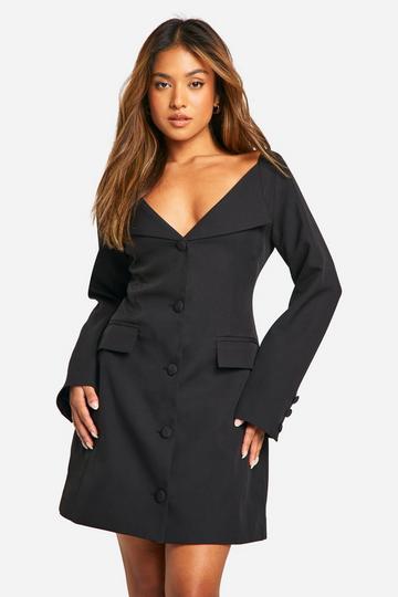 Petite Bardot Blazer Dress black