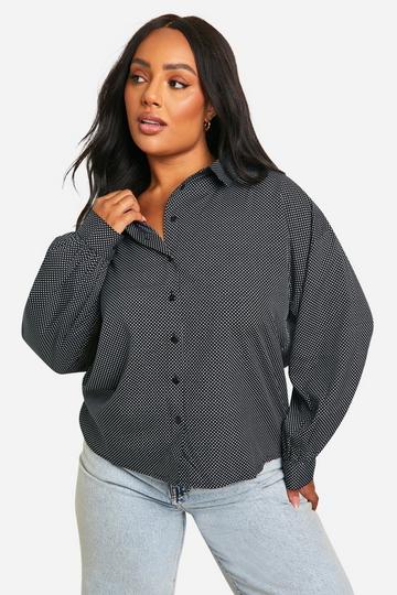 Black Plus Polka Dot Shirt