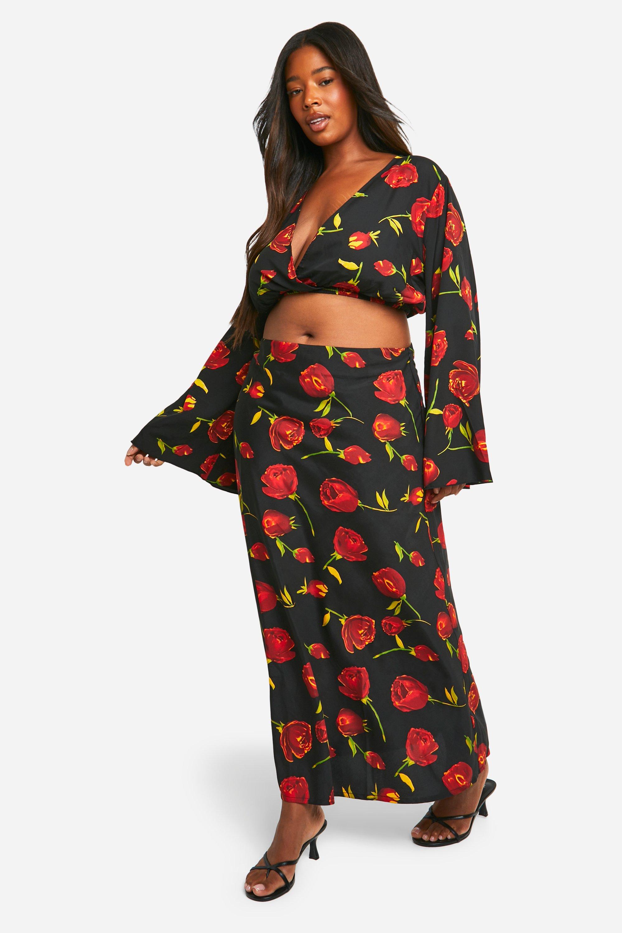Grande taille Jupe longue fleurie boohoo FR