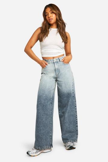 Grey Petite Basics High Waisted Super Wide Leg Jeans