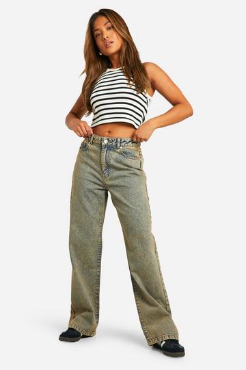 Petite Basics High Waisted Boyfriend Jeans light sand