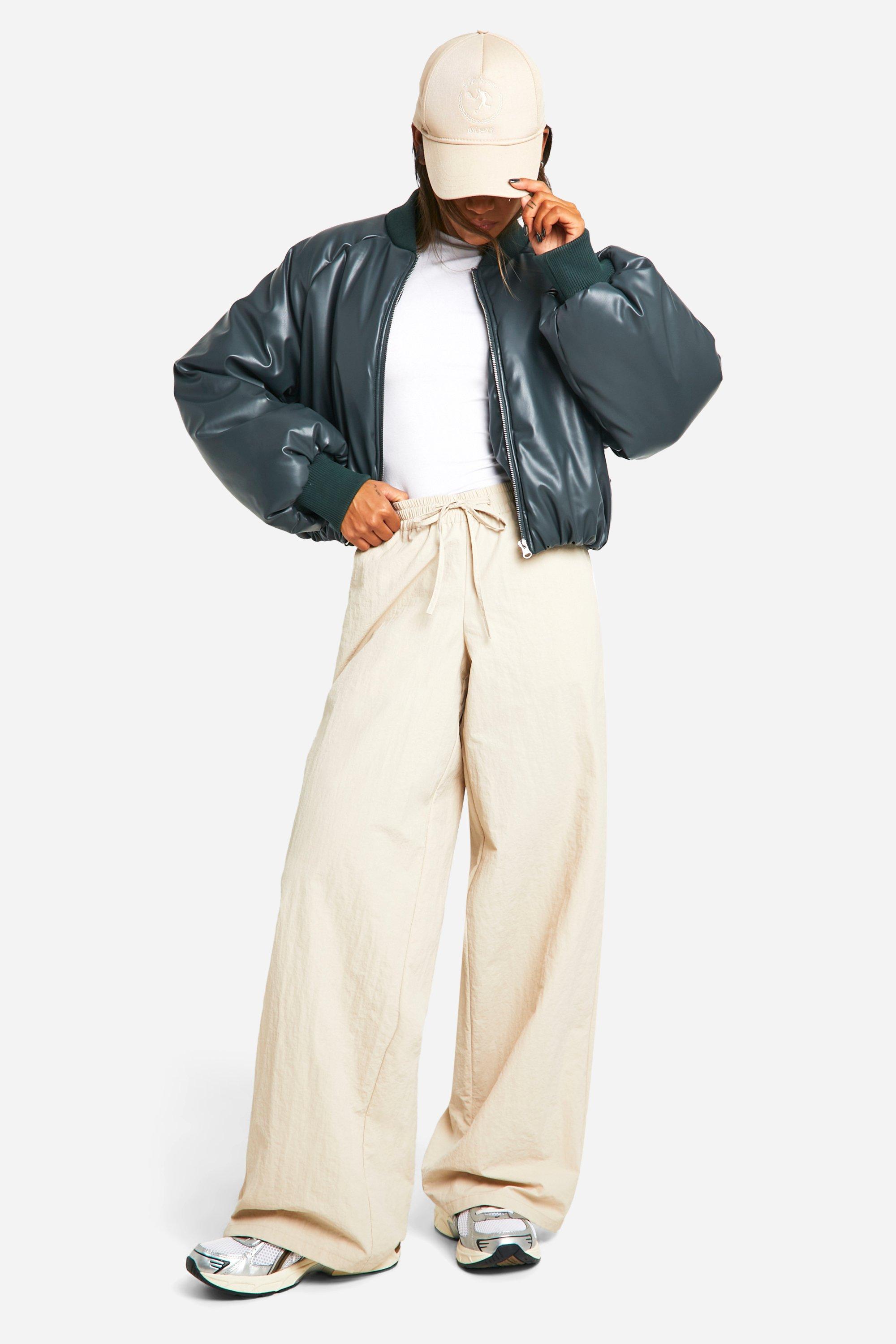 Dsgn Embossed Faux Leather Oversized Bomber Jacket | boohoo