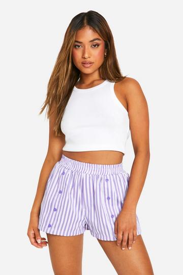 Petite Stripe Boxer Short lilac