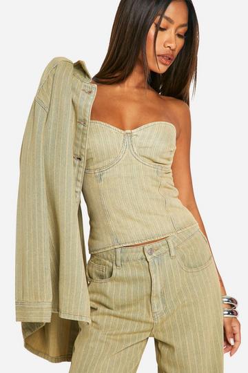 Getinte Wash Denim Korset vintage wash