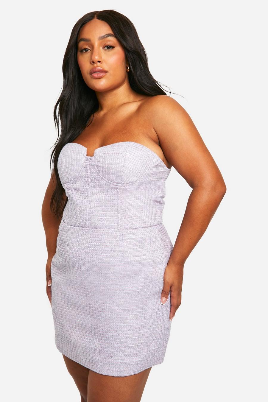 Lilac Plus Boucle Fitted Corset 