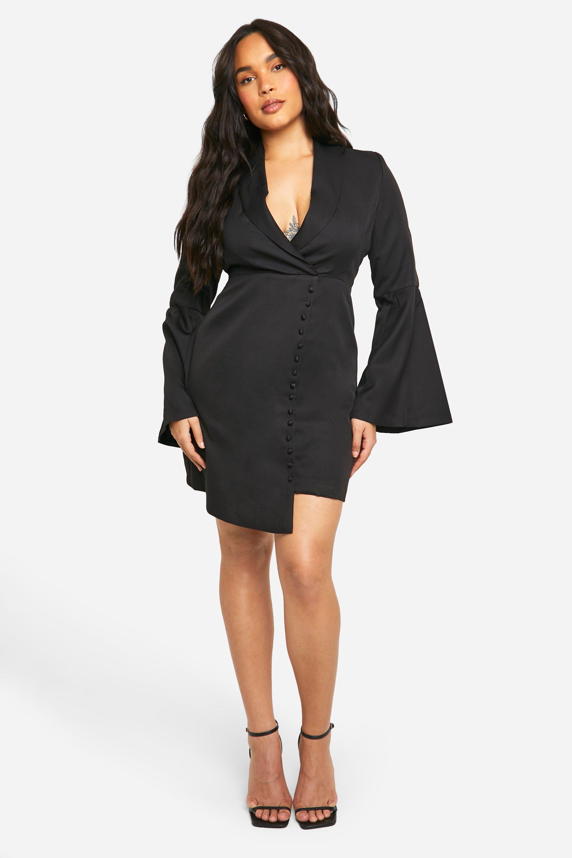 Boohoo blazer dress plus size best sale