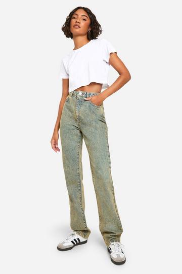 Tall Basic High Waist Jeans Met Rechte Pijpen light sand