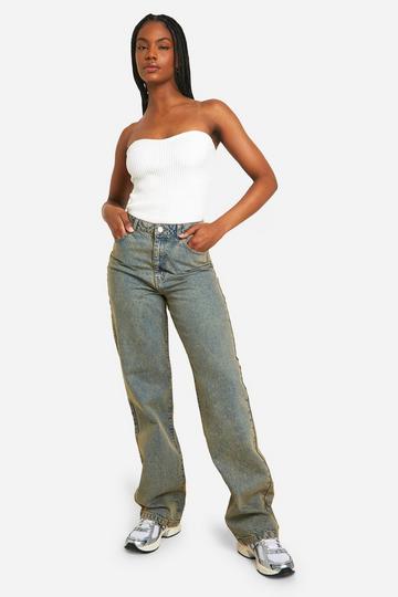 Tall Basic High Waist Boyfriend Jeans dark sand