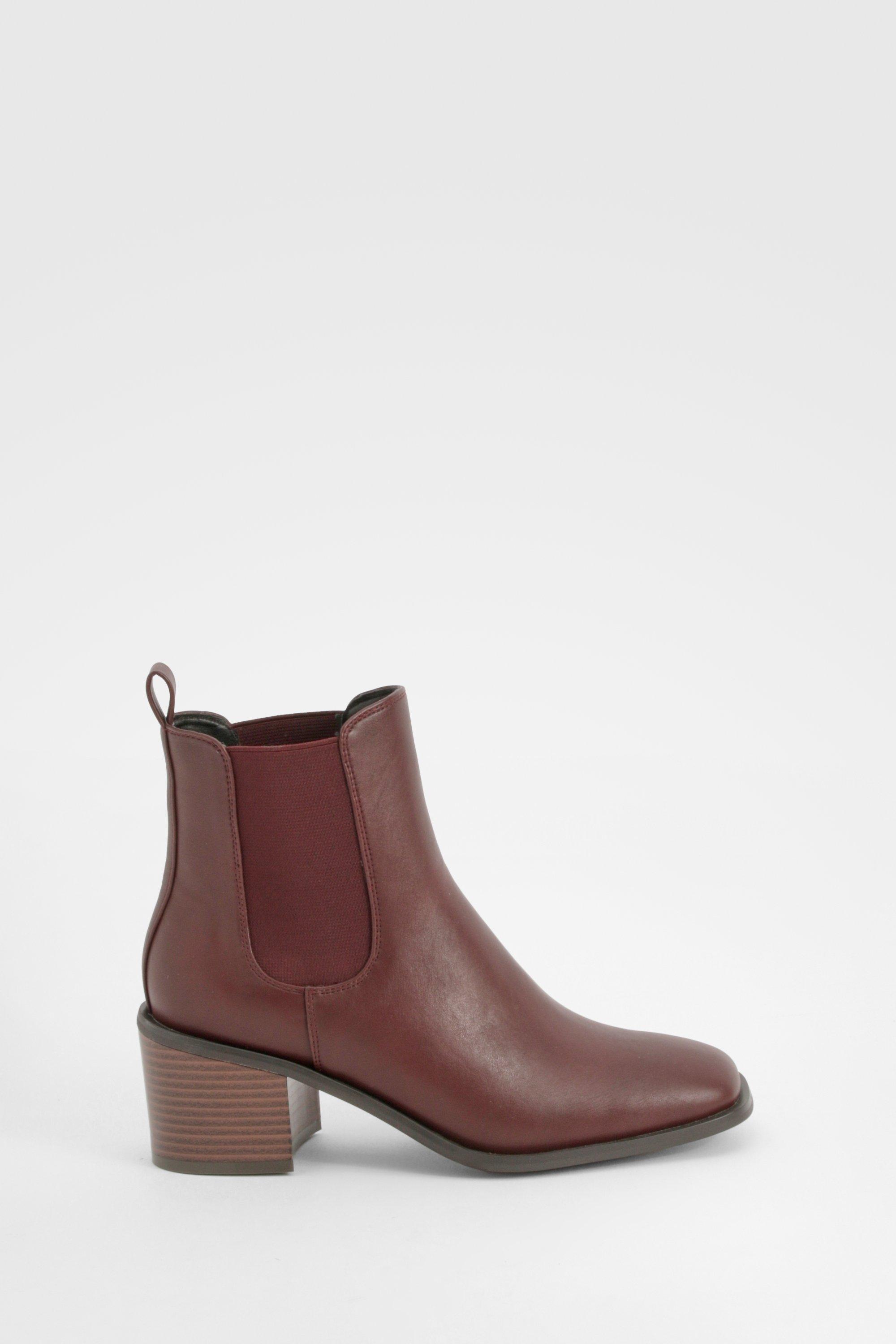 Bottines a talon carre en bois