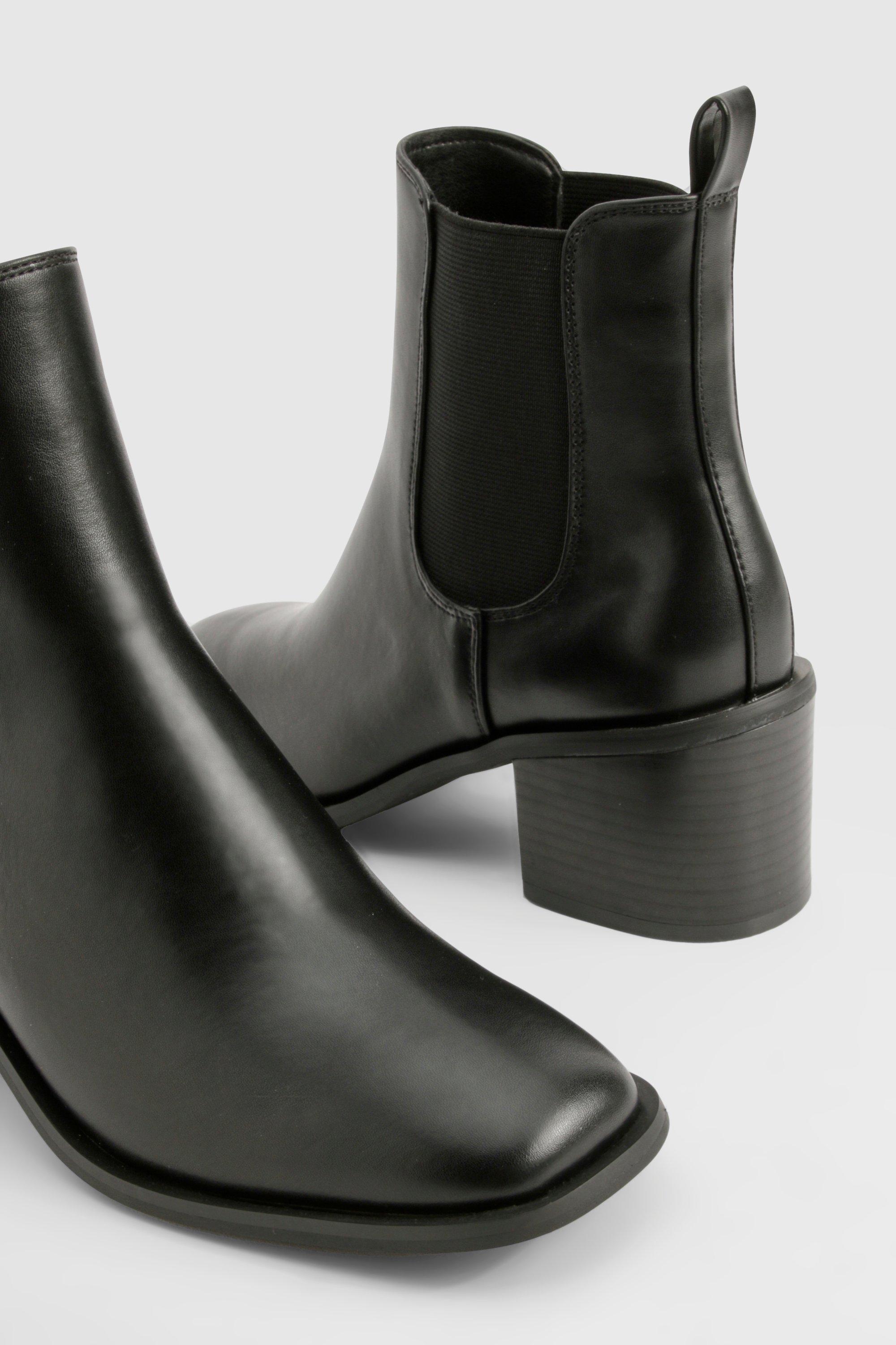 Bottines noires talon bois hotsell