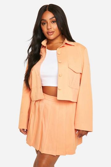 Plus Tailored Pleated Skirt peach