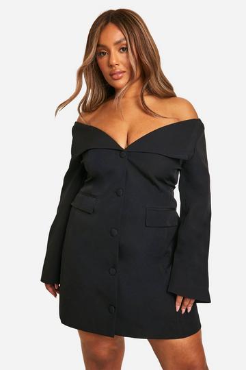 Plus Bardot Blazer Dress black