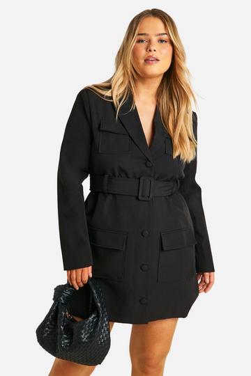 Plus Utility Blazer Dress black