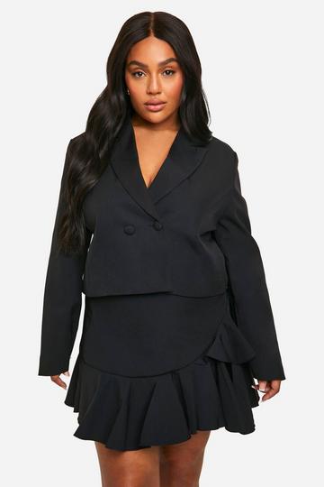 Black Plus Cropped Blazer