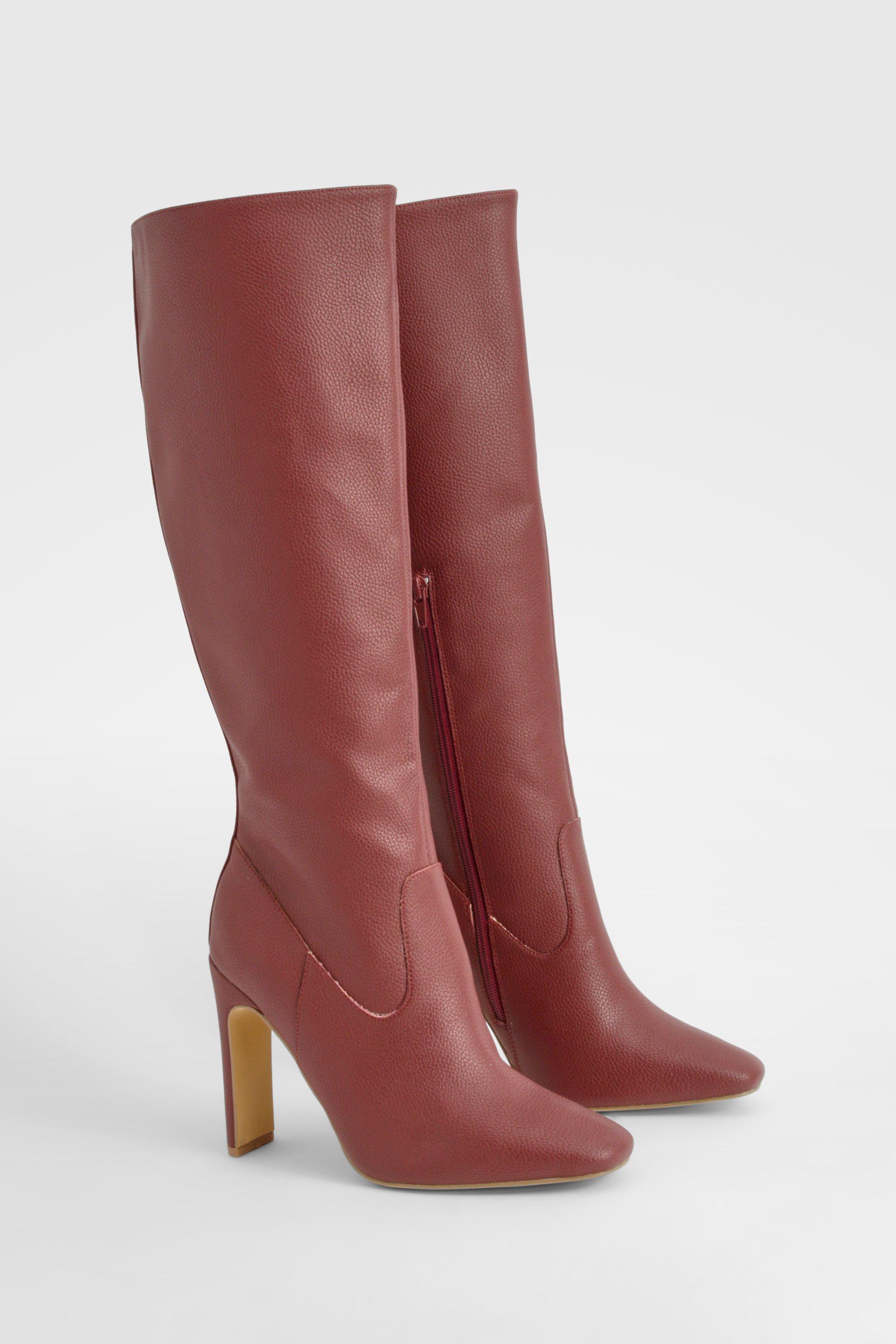 Boohoo Women s Textured Pointed Knee High Boots